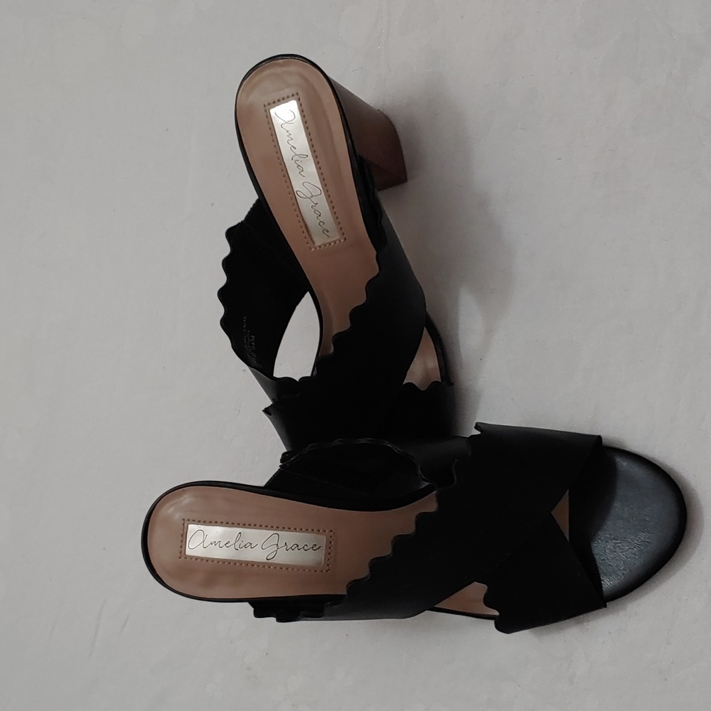 Amelia Grace Women's Size 9.5 'Zoe' 3.5 inch Heel Sandal